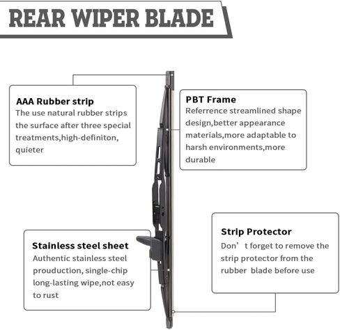 (Set of 2) HDOEE Replacement For Toyota Sequoia 2001-2007,Rear Wiper Blade Kit Set,Rear Wiper Accessories Parts,Wiper Blade for Back Windshield Window,OE:85242-34011 in Kuwait