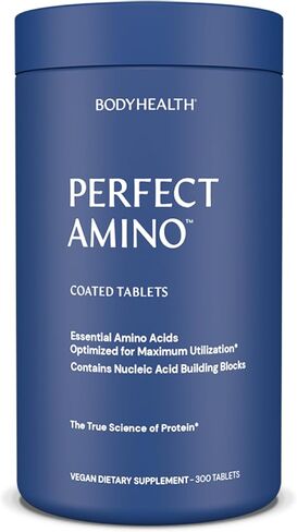 BodyHealth PerfectAmino Easy to Swallow Tablets, Essential Amino Acids Supplement with BCAAs, Vegan Protein for Pre/Post Workout & Muscle Recovery with Lysine, Tryptophan, Leucine (36 Servings) in Kuwait