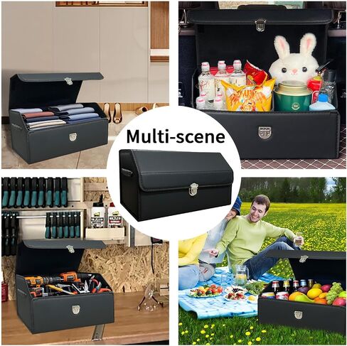 Car Trunk Organizer, Car Storage Organizer, SUV Trunk Organizer - Spacious, Durable, and Foldable - Keep Your Trunk Neat and Organized - Black - Small in Kuwait
