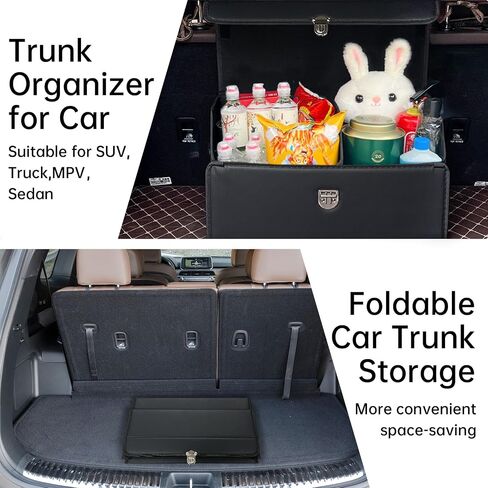 Car Trunk Organizer, Car Storage Organizer, SUV Trunk Organizer - Spacious, Durable, and Foldable - Keep Your Trunk Neat and Organized - Black - Small in Kuwait