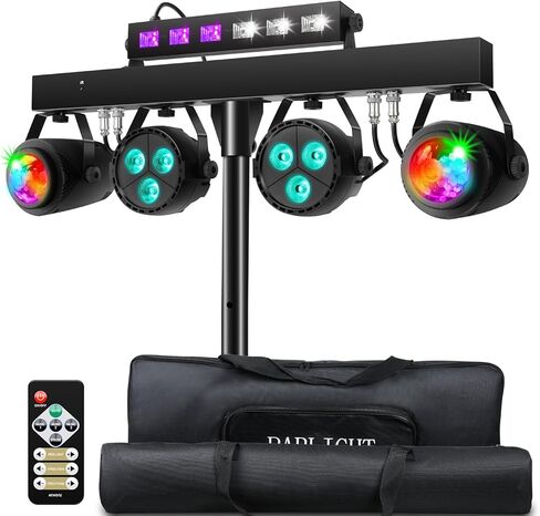 Telbum DJ Lights LED Party Bar مع حامل، DMX وأضواء DJ المنشط بالصوت للحفلات، حزمة إضاءة DJ للتحكم عن بعد، نظام إضاءة المسرح المحمول للحفلات، الفرقة، الزفاف، العروض in Kuwait