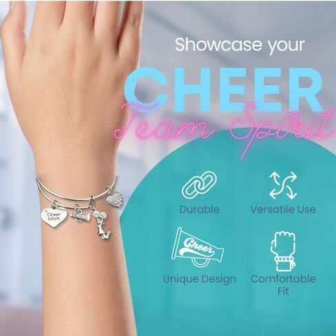 Infinity Collection Cheer Mom Jewelry- Cheer Mom Bracelet - Adjustable Cheer Mom Charm Bracelet- Perfect Cheerleading Mom Gift in Kuwait