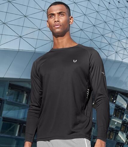 NORTHYARD Men's UPF 50+ Shirts UV Rash Guard Long Sleeve Sun Protection Swim Hoodie Shirt Lightweight for Hiking Running Black 2XL in Saudi Arabia