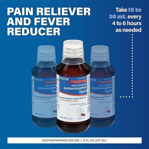 MAPAP ES ADULT LIQUID ACETAMINOPHEN-500 MG/15 ML Red 237 ML UPC 309045847091 من شركة ميجور فارماسيوتيكالز in Saudi Arabia