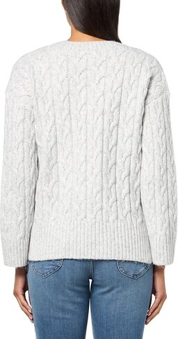 Calvin Klein Women's V Neck Cable Long Sleeve Sweater in Saudi Arabia