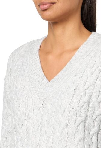 Calvin Klein Women's V Neck Cable Long Sleeve Sweater in Saudi Arabia