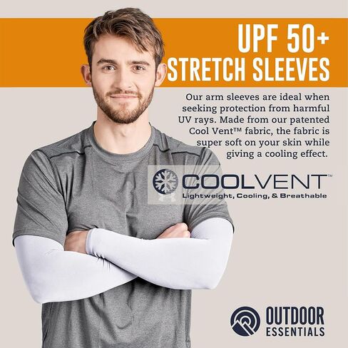 OutdoorEssentials UV Sun Protection Arm Sleeves - Cooling Compression Arm Sleeve - Sports & UV Arm Sleeves for Men & Women in Kuwait