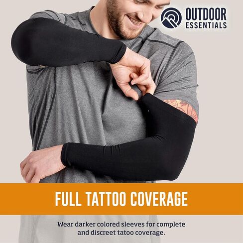 OutdoorEssentials UV Sun Protection Arm Sleeves - Cooling Compression Arm Sleeve - Sports & UV Arm Sleeves for Men & Women in Kuwait