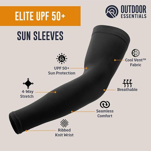 OutdoorEssentials UV Sun Protection Arm Sleeves - Cooling Compression Arm Sleeve - Sports & UV Arm Sleeves for Men & Women in Kuwait