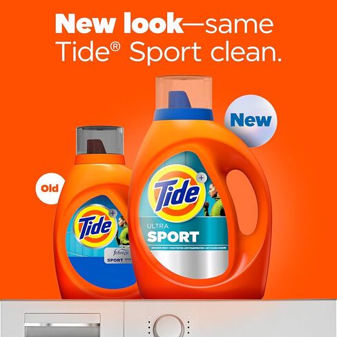 تايد بلس فيبريز فريش سبورت أودور ديفينس منظف الغسيل السائل HE Turbo Clean، رائحة منعشة نشطة، 69 أونصة سائلة (44 حمولة) - قد تختلف التعبئة in Kuwait