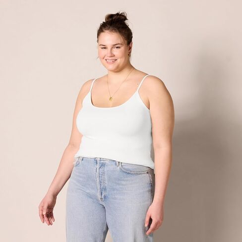 Amazon Essentials Women's Slim-Fit Camisole (Available in Plus Size), Pack of 4, Black/White, X-Small in Kuwait