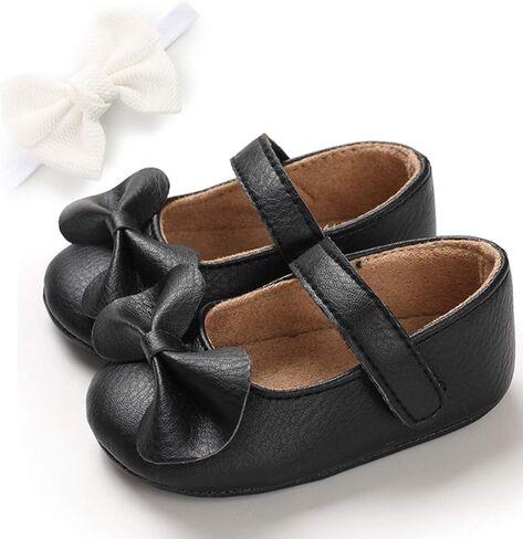 E-FAK Baby Girls Shoes Mary Jane Flats Shoes Anti-Slip Soft Rubber Sole Toddler First Walkers Princess Dress Shoes in Saudi Arabia