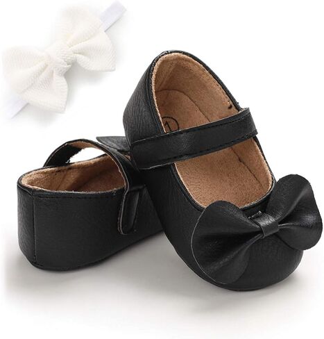 E-FAK Baby Girls Shoes Mary Jane Flats Shoes Anti-Slip Soft Rubber Sole Toddler First Walkers Princess Dress Shoes in Saudi Arabia