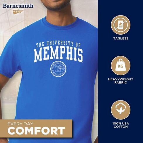 Barnesmith Short Sleeve T-Shirt, Unisex, Heritage Logo, NCAA Colleges in Saudi Arabia