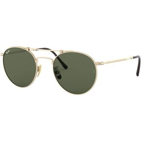 نظارات شمسية دائرية من التيتانيوم Rb8147 من Ray-Ban، Demi Gloss Pewter/Blue داكن، 50 مم in Kuwait
