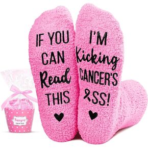 HAPPYPOP Breast Cancer Socks For Women Cancer Awarness Socks, Inspirational Gifts Breast Cancer Gifts For Women Chemo Gifts Breast Cancer Awareness Gifts in Kuwait