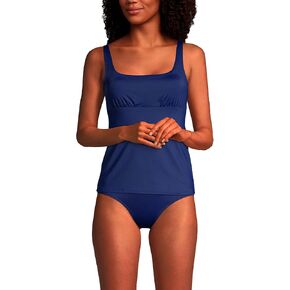 Lands' End Womens Chlorine Resistant Square Neck Tankini Top Black Plus 18w in Saudi Arabia