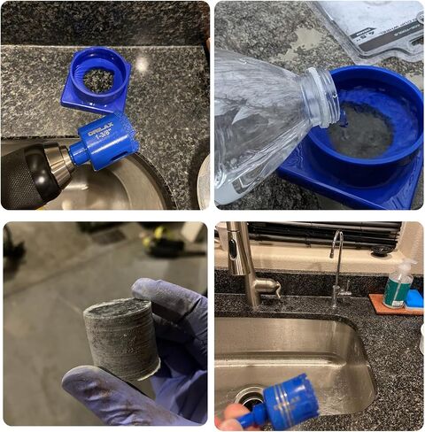 1-3/8 inch Diamond Hole Saw with Water Delivery System Guide for Quartz, Granite, Marble, Porcelain, Ceramic, Glass Tiles Includes Water Holding Guide 12 Pcs Double Sided Adhesive Pads for Locating in Saudi Arabia