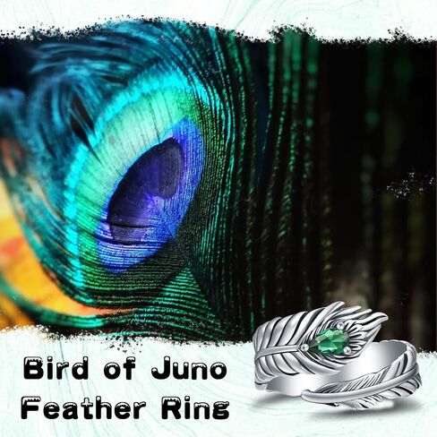 Turquoise Feather Ring 925 Sterling Silver Vintage Wide Feather Rings Women Men Turquoise Western Style Jewelry gifts for Teens Girls Wrap Thumb Ring Open Size 6-11 in Saudi Arabia
