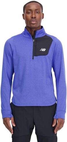 New Balance Men's NB Heat Grid Half Zip 22, Cobalt Heather, Large in Saudi Arabia