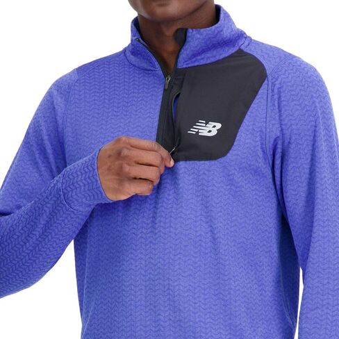New Balance Men's NB Heat Grid Half Zip 22, Cobalt Heather, Large in Saudi Arabia
