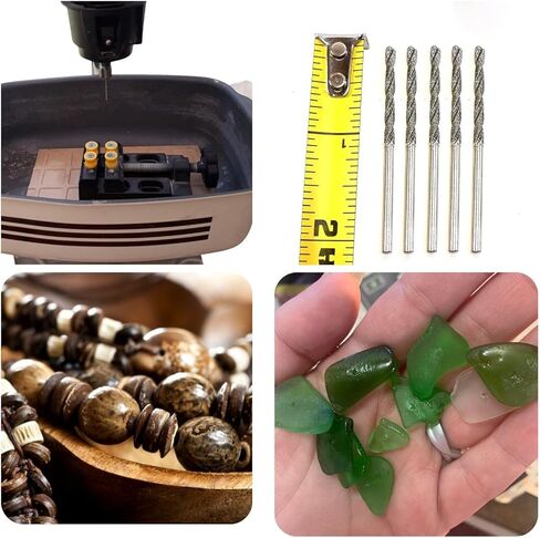 Diamond Drill Bit Set 1.5mm 20 Pieces Compatible with Dremel Collets Included Twist Tip Jewelry Beach Sea Glass Shells Gemstones Lapidary Ornament Bracelet Necklace Arts Crafts in Saudi Arabia
