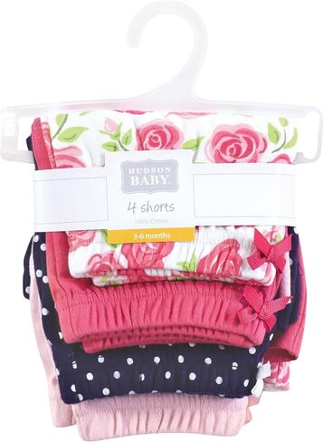 Hudson Baby Unisex Baby and Toddler Shorts Bottoms 4-Pack, Burgundy Navy, 12-18 Months in Kuwait