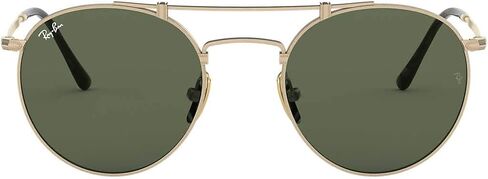 نظارات شمسية دائرية من التيتانيوم Rb8147 من Ray-Ban، Demi Gloss Pewter/Blue داكن، 50 مم in Kuwait