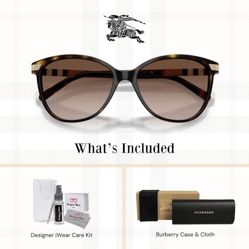 BURBERRY BE4216 نظارات شمسية عين القطة للنساء + حزمة مع مجموعة العناية بالنظارات من Designer iWear in Saudi Arabia