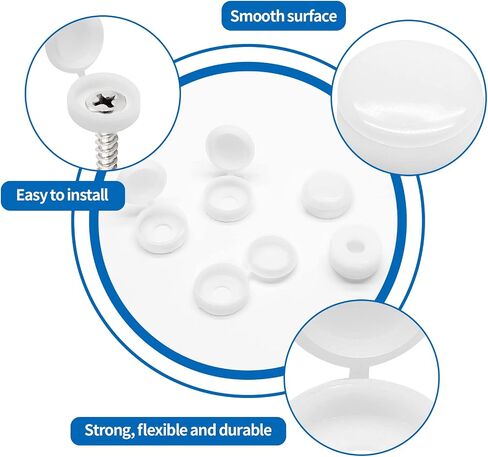 PHITUODA Black Hinged Screw Cap Covers, Plastic Screw Caps Washer with Flip Tops, Screw Covers for Phillips Screws Head, Waterproof Screw Hole Cover for Home Office Use, Pack of 50 in Saudi Arabia