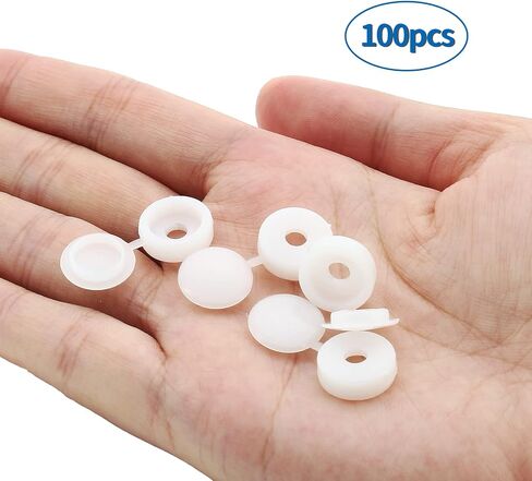 PHITUODA Black Hinged Screw Cap Covers, Plastic Screw Caps Washer with Flip Tops, Screw Covers for Phillips Screws Head, Waterproof Screw Hole Cover for Home Office Use, Pack of 50 in Saudi Arabia