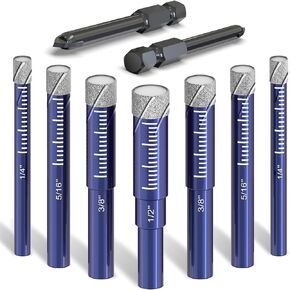 9 PCs Diamond Drill Bit Set for Porcelain, Ceramic, Glass & More - Versatile Tile Drill Bits for Efficient, Precise Drilling in Kuwait