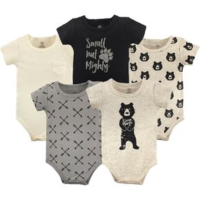Yoga Sprout Cotton Bodysuit, 5 Pack, Bear Hugs, 0-3 Months in Kuwait
