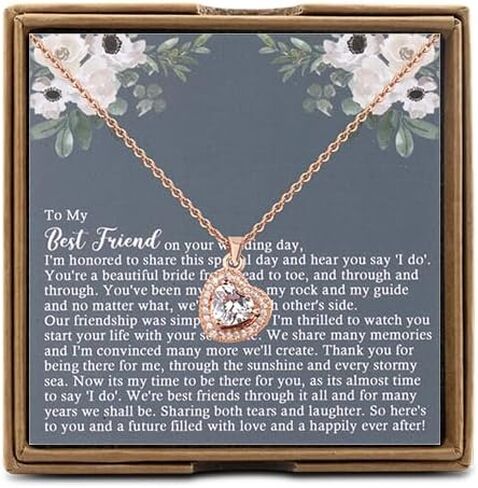 OKEYCH Best Friend Gift to Bride, To My Best Friend On Her Wedding Day Necklace, Bride Gift From Maid of Honor, Wedding Gift in Kuwait