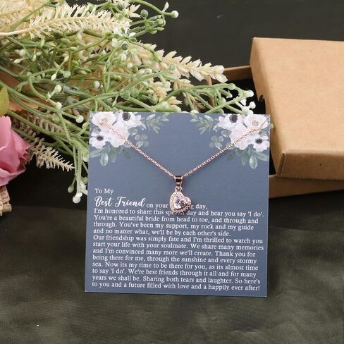 OKEYCH Best Friend Gift to Bride, To My Best Friend On Her Wedding Day Necklace, Bride Gift From Maid of Honor, Wedding Gift in Kuwait