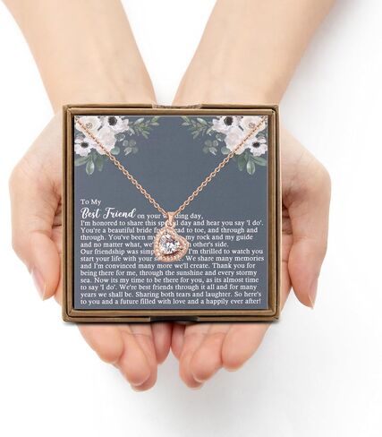 OKEYCH Best Friend Gift to Bride, To My Best Friend On Her Wedding Day Necklace, Bride Gift From Maid of Honor, Wedding Gift in Kuwait