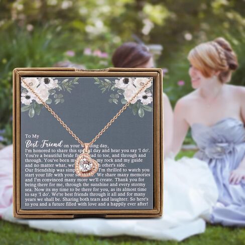 OKEYCH Best Friend Gift to Bride, To My Best Friend On Her Wedding Day Necklace, Bride Gift From Maid of Honor, Wedding Gift in Kuwait