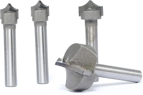 Akylin 4pcs Point Cutting Roundover Router Bit Set,1/2" Shank,Cutting Dia. 1/4“,3/8",1/2" and 1",Round-Over Plunge Cutter for Wood Plunging,Routing in Saudi Arabia