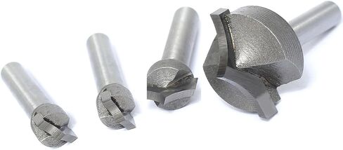 Akylin 4pcs Point Cutting Roundover Router Bit Set,1/2" Shank,Cutting Dia. 1/4“,3/8",1/2" and 1",Round-Over Plunge Cutter for Wood Plunging,Routing in Saudi Arabia