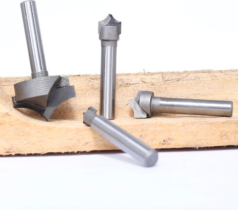 Akylin 4pcs Point Cutting Roundover Router Bit Set,1/2" Shank,Cutting Dia. 1/4“,3/8",1/2" and 1",Round-Over Plunge Cutter for Wood Plunging,Routing in Saudi Arabia