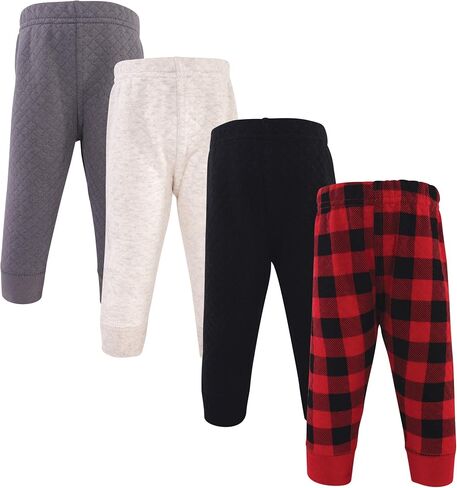 Hudson Baby Unisex Baby Quilted Jogger Pants 4pk, Navy Plaid, 18-24 Months in Saudi Arabia