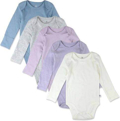 HonestBaby Unisex Baby Organic Cotton Long Sleeve Bodysuits Multi Pack And Toddler T-Shirt Set, 5 Pack Tutu Cute, 0-3 Months US in Saudi Arabia