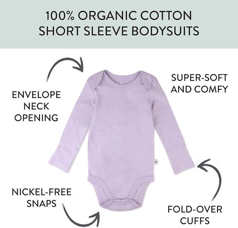 HonestBaby Unisex Baby Organic Cotton Long Sleeve Bodysuits Multi Pack And Toddler T-Shirt Set, 5 Pack Tutu Cute, 0-3 Months US in Saudi Arabia