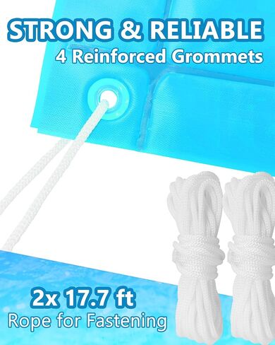 Pool Pillows for Above Ground Pools 4'X 4', 0.4mm Ultra Thick Pool Pillows for Winter, Cold-Resistant Air Pillow for Above Ground Pool, Durable PVC Pool Pillow for Winterizing, Rope Included in Saudi Arabia