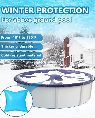 Pool Pillows for Above Ground Pools 4'X 4', 0.4mm Ultra Thick Pool Pillows for Winter, Cold-Resistant Air Pillow for Above Ground Pool, Durable PVC Pool Pillow for Winterizing, Rope Included in Saudi Arabia