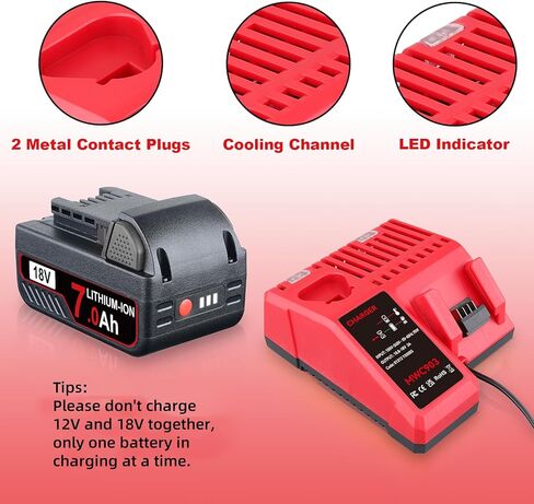 هذه 2 حزمة 6.0Ah بديلة لميلووكي M-18 بطارية ليثيوم أيون 18 فولت 48-11-1860 48-11-1840 48-11-1815 48-11-1820 48-11-1828 48-11-1852 48-11- 1822 48-11-1811 استبدال بطاريات ميلووكي 18 فولت in Kuwait