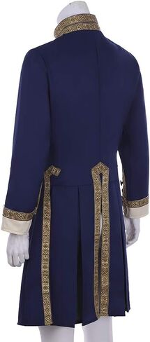 CosplayDiy Men's 18th Century Colonial Military Uniform Tailcoat Costume Medieval Victorian Men's Regency Outfit M in Kuwait