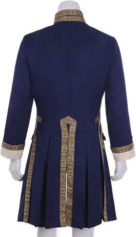 CosplayDiy Men's 18th Century Colonial Military Uniform Tailcoat Costume Medieval Victorian Men's Regency Outfit M in Kuwait