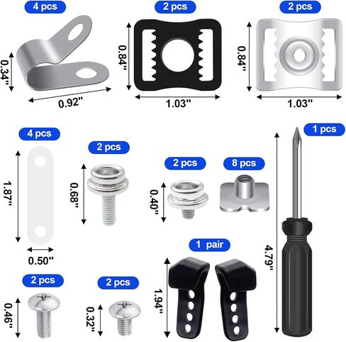 61 Pcs Football Helmet Repair Kit, Hockey Helmet Replacement Parts, Including J Clips Visor Clips Rubber Gasket Screw Nuts with 1 Pcs Srewdriver, Chin Strap Adapter for Hockey, Baseball, Softball Helm in Kuwait