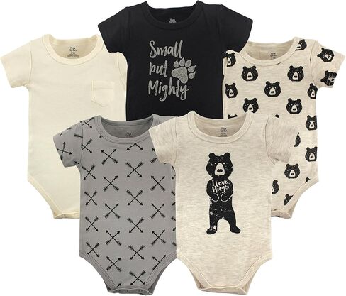 Yoga Sprout Cotton Bodysuit, 5 Pack, Bear Hugs, 0-3 Months in Kuwait